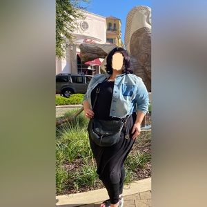 Beautiful women’s plus size cropped denim jacket